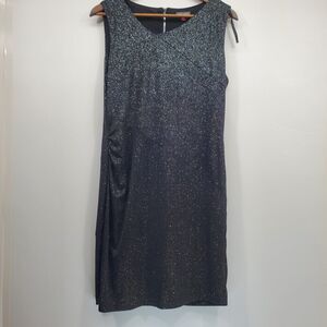 Vince Camuto Dress Women Medium Black Sequin Midi Sheath Lining with Sleeveless